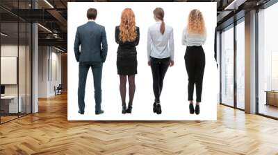 rear view.a group of young business people looking forward Wall mural