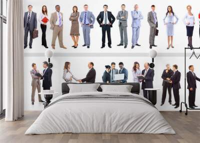 set of business people isolated on white Wall mural