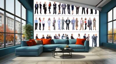 Set of business people isolated on white Wall mural