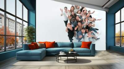 top view. group of happy young people looking at the camera Wall mural