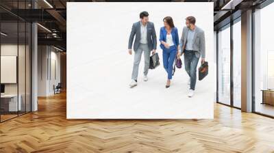 top view.three modern business people Wall mural