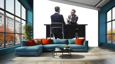 two business people discussing business matters . isolated on white Wall mural