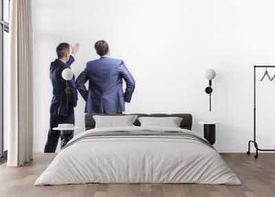 two businessman looking at white background Wall mural