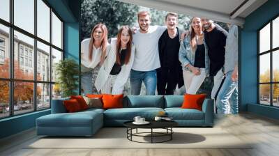 young business team spends free time together Wall mural