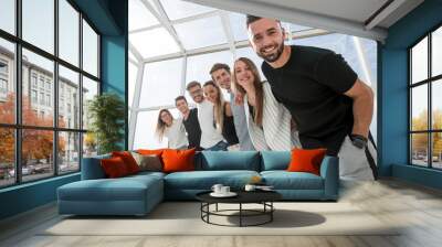 young business team standing in the office Wall mural