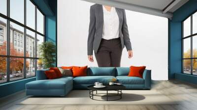 Studio portrait photo of a young beautiful elegant Brazilian female businesswoman lady wearing smart casual business attire suit posing with a series moments of emotion and gesture for all application Wall mural