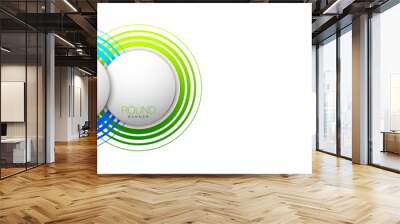 2 components chart make up something. Modern business circle infographics two options banner. Vector layout piece chart workflow. 2 piece diagram number component. Two step up options for web design Wall mural