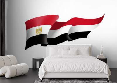 Egypt flag state symbol isolated on background national banner. Greeting card National Independence Day of the Arab Republic of Egypt. Illustration banner with realistic state flag. Wall mural