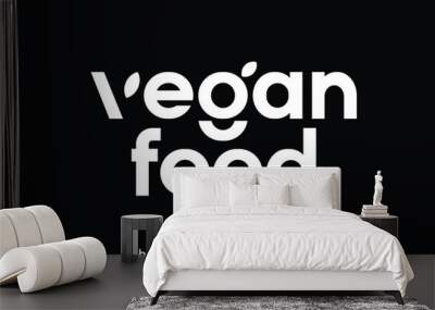 Unique modern bold sans serif vegan food alphabet display font vector Wall mural