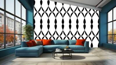 Geometric of rhombus pattern. Design ethnic style black on white background. Design print for illustration, textile, texture, wallpaper, background, carpet. Set 2 Wall mural