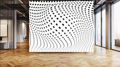 Pop art background vector. Design squares halftone effect gradient black on white background. Design print for illustration, textile, baner, cloth, cover, card, background, wallpaper. Set 10 Wall mural