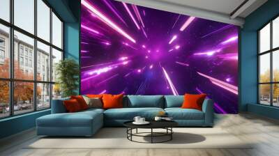 Futuristic Abstract Background With Glowing Purple Light Streaks Wall mural