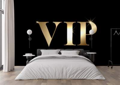 VIP editable text effect luxury mock up. Golden text effect. Wall mural