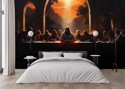 Betrayal of Jesus and His Disciples at the Last Supper Wall mural