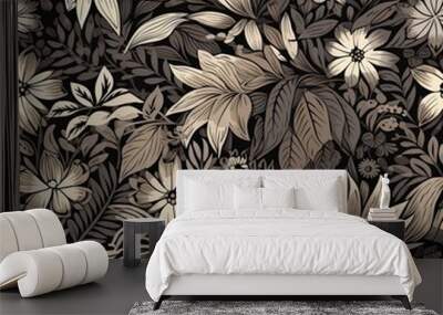 abstract, seamless floral pattern Wall mural