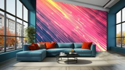 abstract lines background gradient in cyberpank style Wall mural