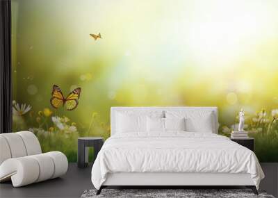 Beautiful spring meadow background Wall mural