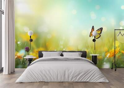 Beautiful spring meadow background Wall mural