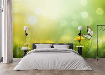 Beautiful spring meadow background Wall mural