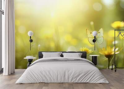 Beautiful spring meadow background Wall mural