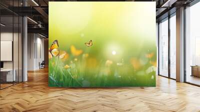 Beautiful spring meadow background Wall mural