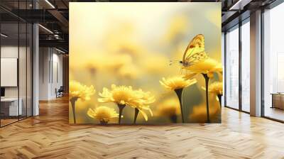 Beautiful spring meadow background Wall mural