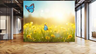 Beautiful spring meadow background Wall mural