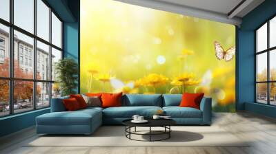 Beautiful spring meadow background Wall mural