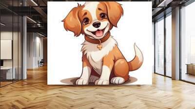 flat illustration of cute pleasant puppy Wall mural