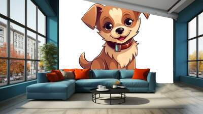 flat illustration of cute pleasant puppy Wall mural