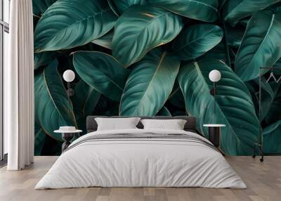 Green tropical plant close-up Wall mural