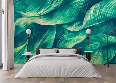 Green tropical plant close-up Wall mural