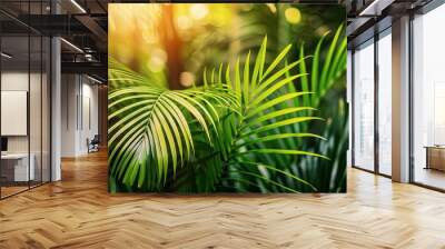 Green tropical plant close-up Wall mural