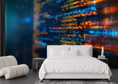 programming and code development abstract bright wallpape Wall mural