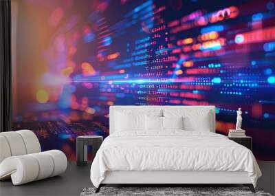 programming and code development abstract bright wallpaper Wall mural