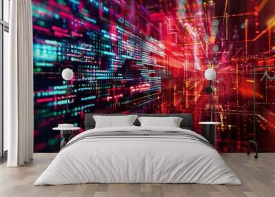 programming and code development abstract bright wallpaper Wall mural