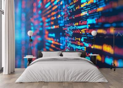 programming and code development abstract bright wallpaper Wall mural