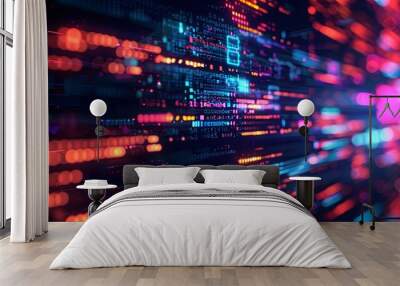 programming and code development abstract bright wallpaper Wall mural