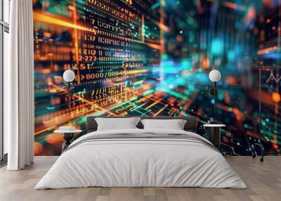 programming and code development abstract bright wallpaper Wall mural