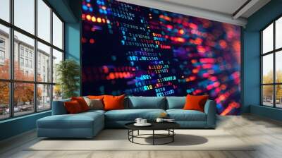 programming and code development abstract bright wallpaper Wall mural