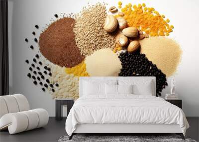 seeds and fiber food mix close up Wall mural