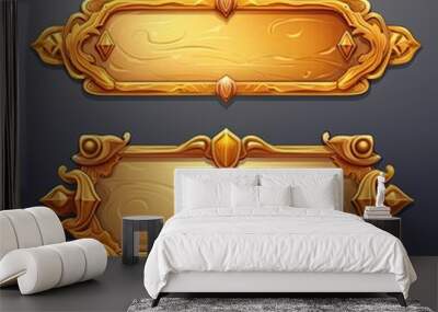 set of wooden signs illustration Wall mural