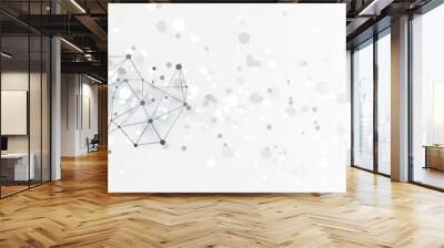 A white background with a lot of dots and lines Wall mural