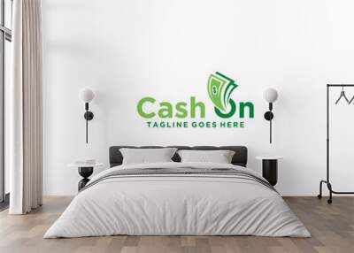 Cash on logo sign design Wall mural