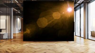 realistic light glare, highlight. beautiful bright lens flares. Lighting effects of flash. Wall mural