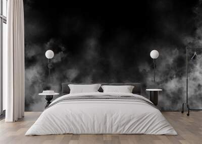 smoke overlay effect. fog overlay effect. atmosphere overlay effect. smoke texture overlays. Isolated black background. Misty fog effect. fume overlay. vapor overlays. fog background texture. steam. Wall mural