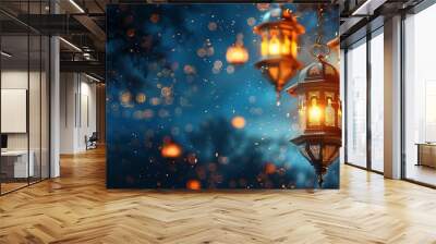 Islamic lantern luxury celebration background. Wall mural