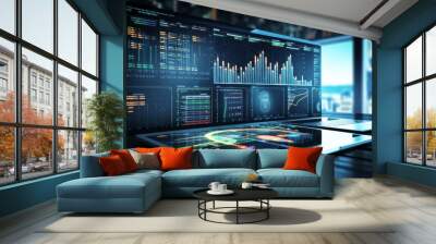 Comprehensive financial data analytics dashboard for analysts and professionals Wall mural