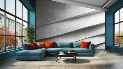 Contemporary concrete canvas: abstract modern architecture background with textured wall Wall mural