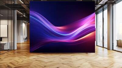 Pulsating neon futurism: dynamic motion tech, high-speed light trails, purple wave swirls Wall mural